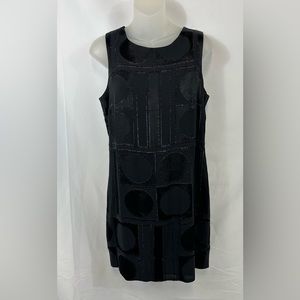 Banana Republic Sleeveless Silk Geometric Print Sheath Dress Black Size 6P